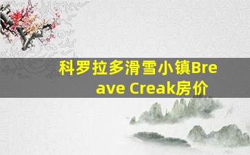 科罗拉多滑雪小镇Breave Creak房价